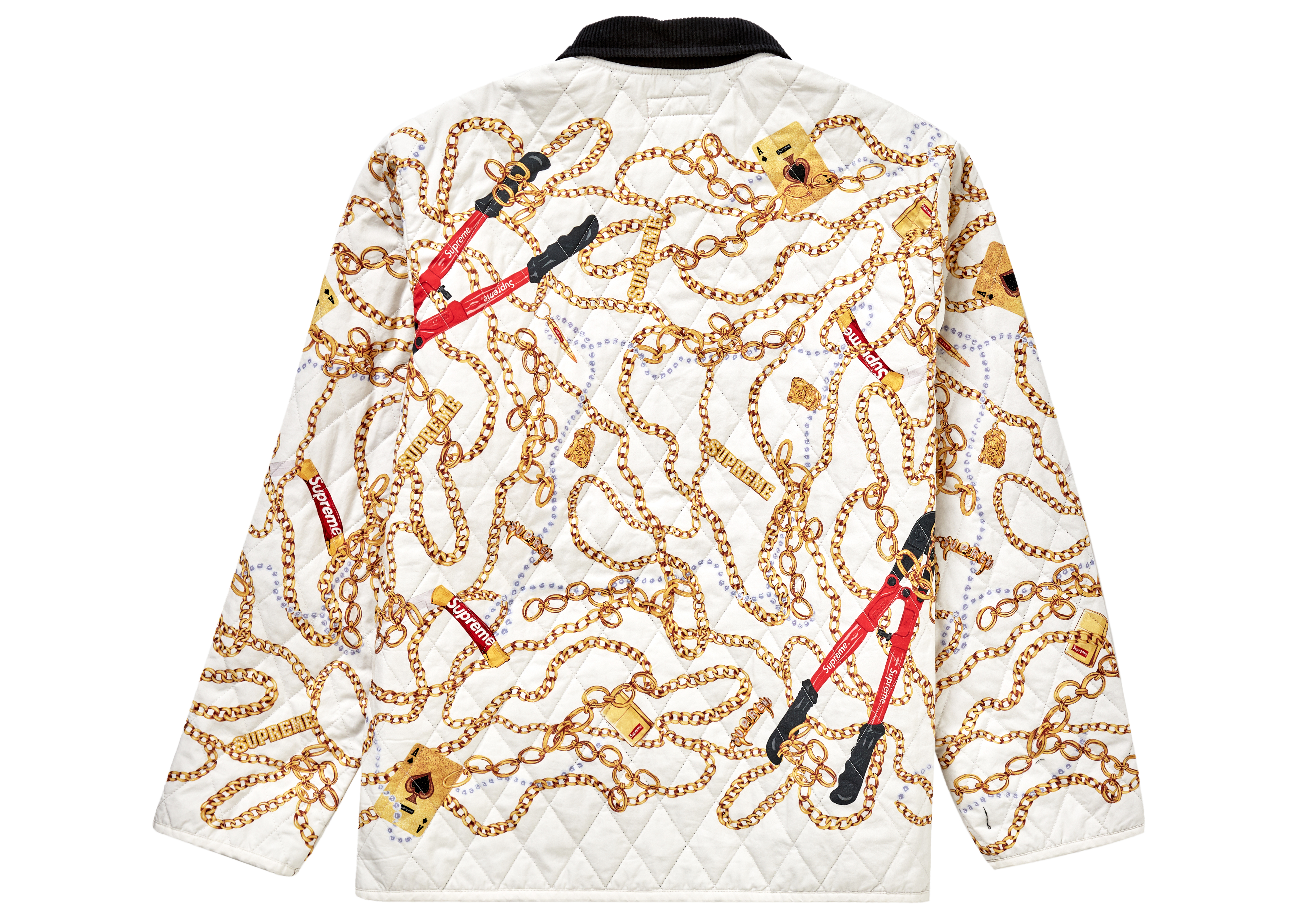 Supreme Chains Quilted Jacket White Men's - FW20 - US