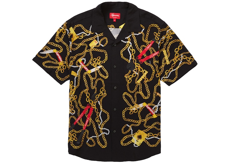 大きな取引 - Supreme Chains Rayon L Shirt Black レア - 通販