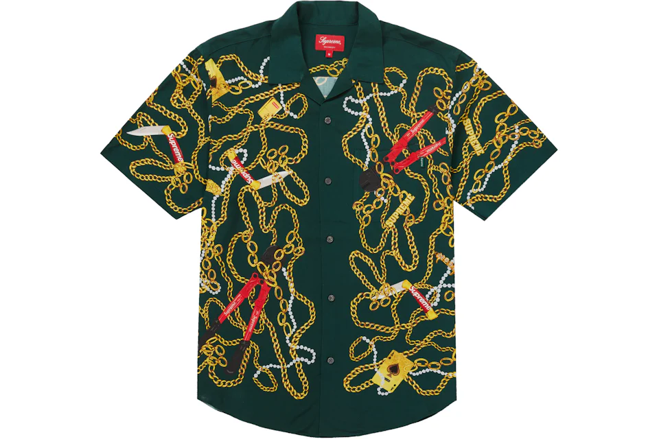 Supreme Chains Rayon S/S Shirt Dark Green