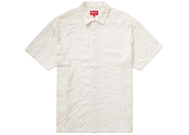 おすすめ】 Supreme chainstitch L shirt S/S chiffon シャツ