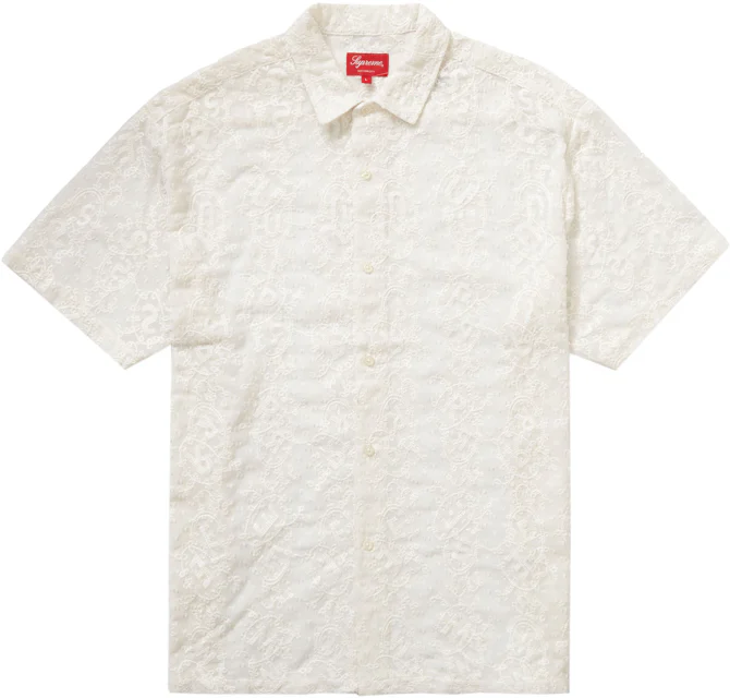 Supreme Chainstitch Chiffon S/S Shirt White Men's - SS22 - GB
