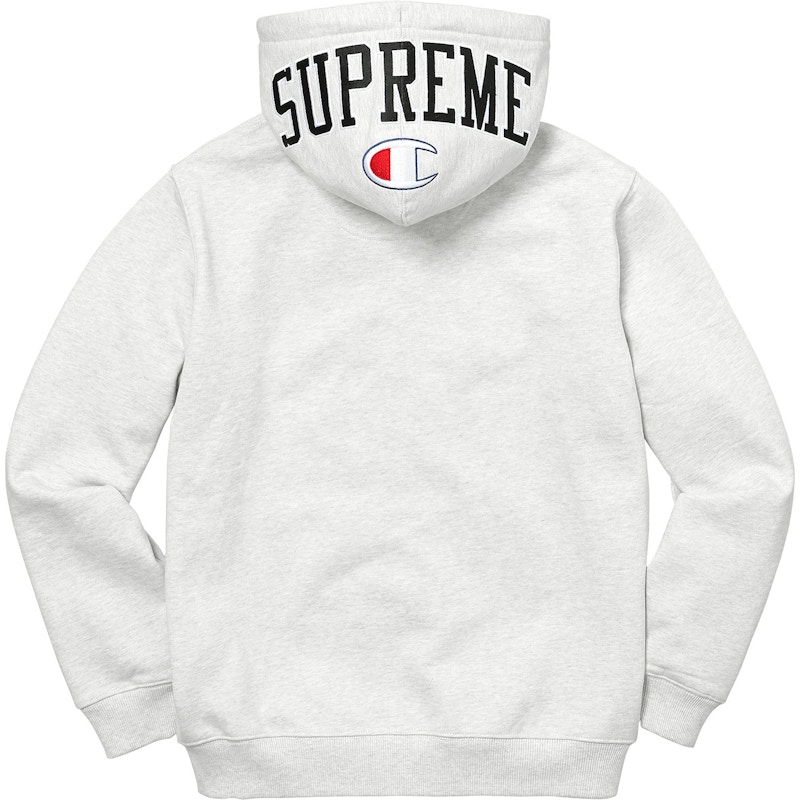 Supreme Champion Arc Logo Zip Up Sweat Ash Grey Men's - FW17 - US