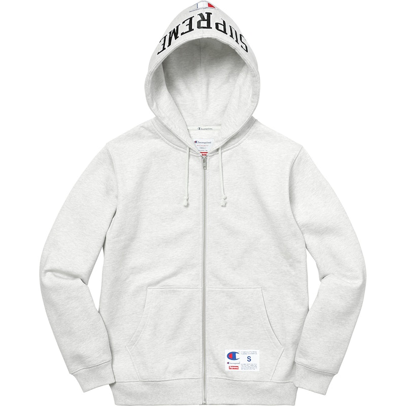 Supreme Champion Arc Logo Zip Up Sweat Ash Grey Men's - FW17 - US