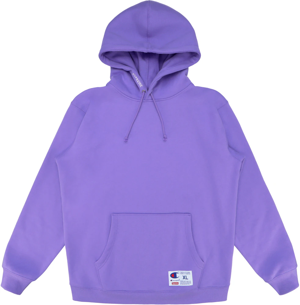(SS18) Men\'s Champion SS18 Hooded Light Purple - Supreme US Sweatshirt -