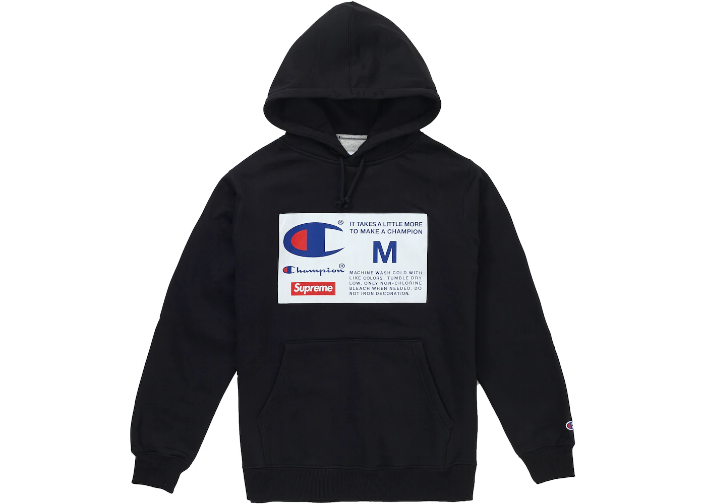 Supreme Label Hooded Sweatshirt Black - FW18