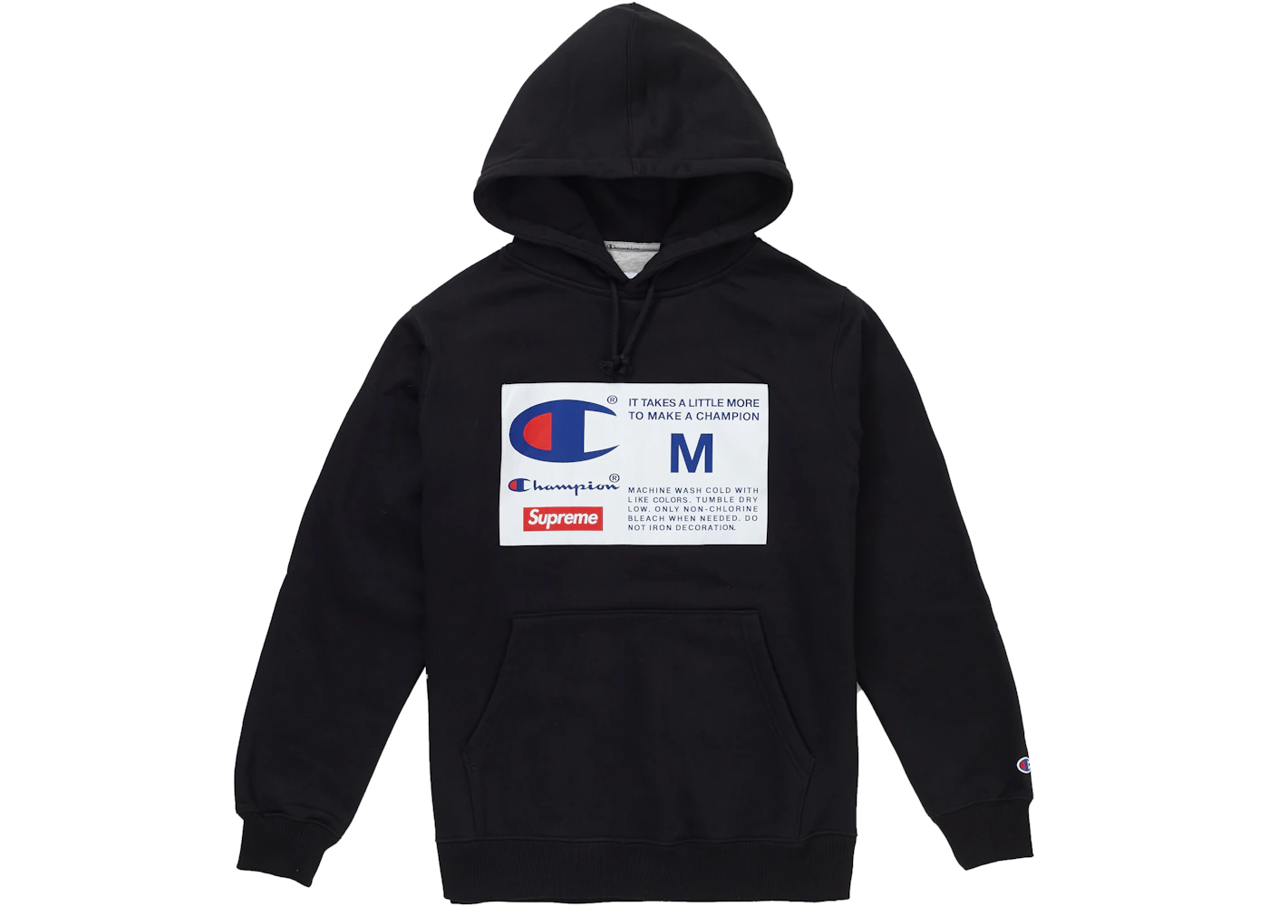 Supreme Sudadera con capucha Champion Label Negro FW18 US