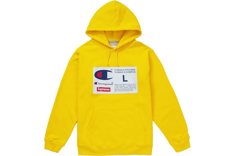 Supreme Champion Label Hooded Yellow FW18