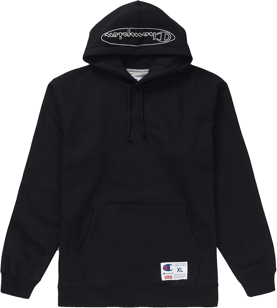 Supreme X Champion Hooded Sweatshirt Black Men's - SS17 - US