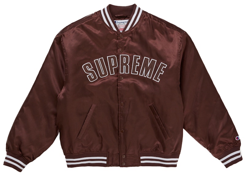 Supreme Champion Satin Varsity Jacket Brown Men's - SS26 - US