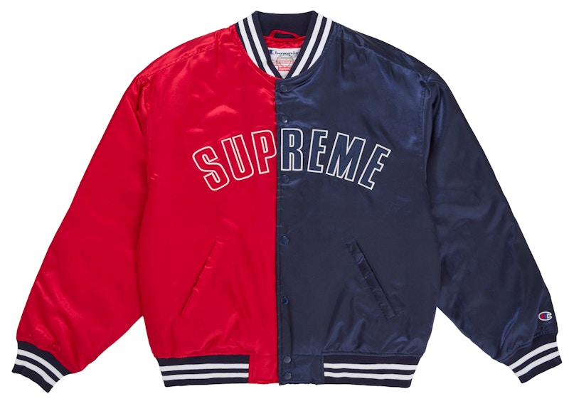 Supreme Champion Satin Varsity Jacket Red メンズ - SS26 - JP