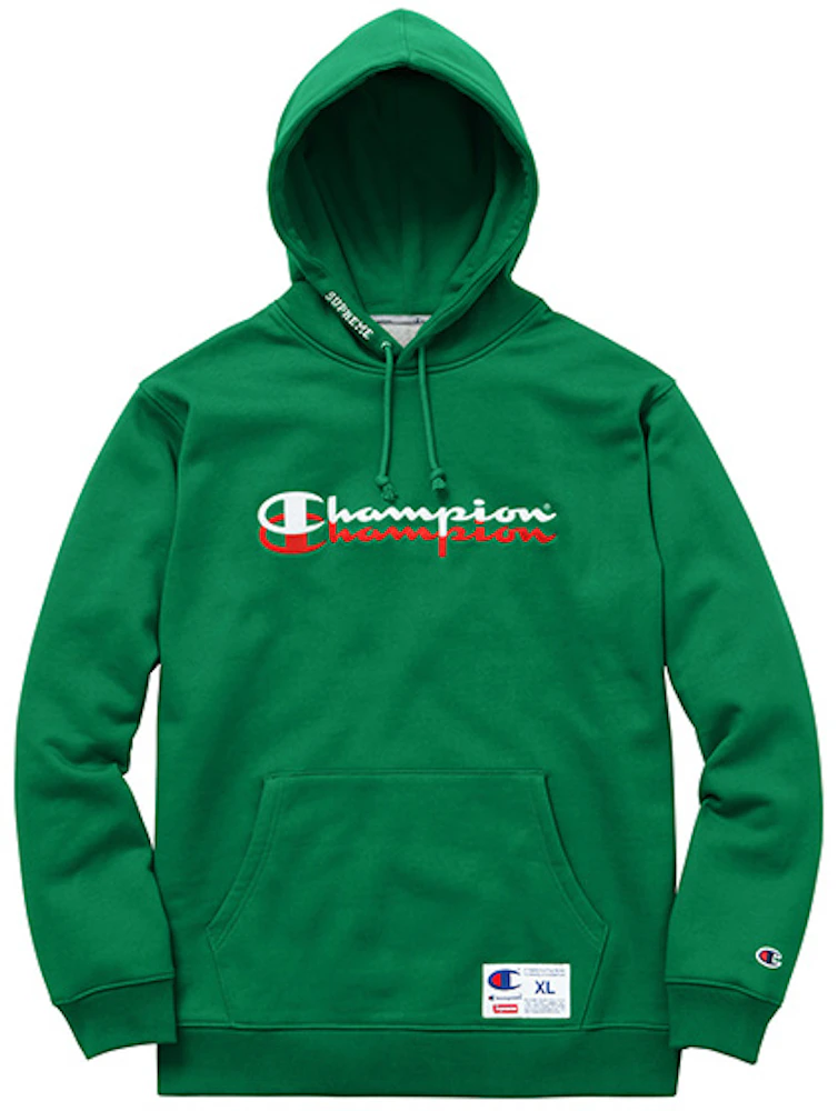 Supreme Champion Scripted Hoodie Kelly Green Men's - FW15 - US