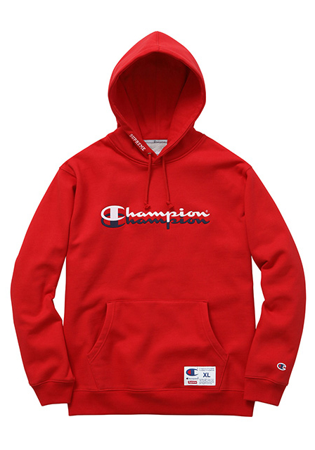 Supreme Champion Scripted Hoodie Red Men's - FW15 - US