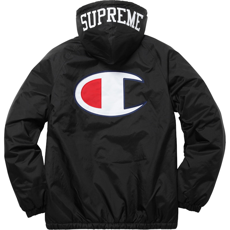 Supreme Champion Sherpa Lined Hooded Jacket Black Men's - FW17 - GB