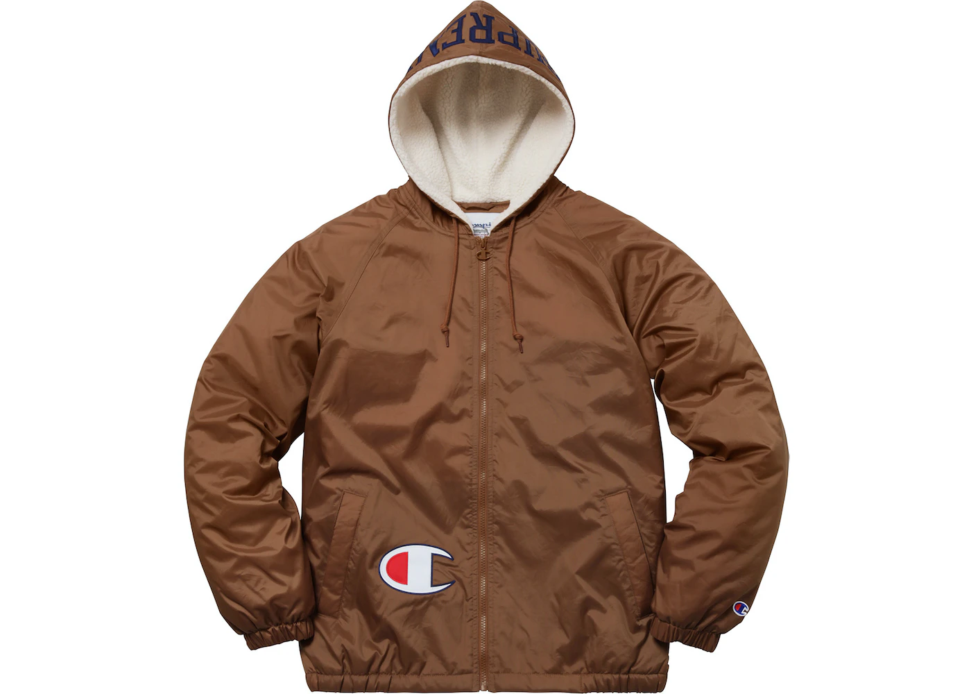 Supreme Champion Sherpa Lined Hooded Jacket Brown Men's - FW17 - US