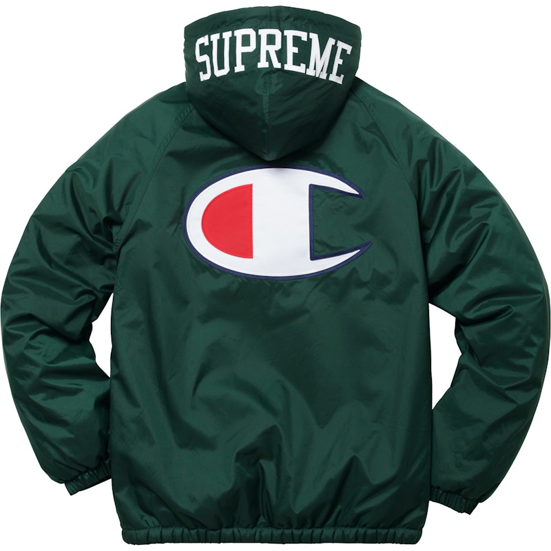 Supreme Champion Sherpa Lined Hooded Jacket Dark Green Men's