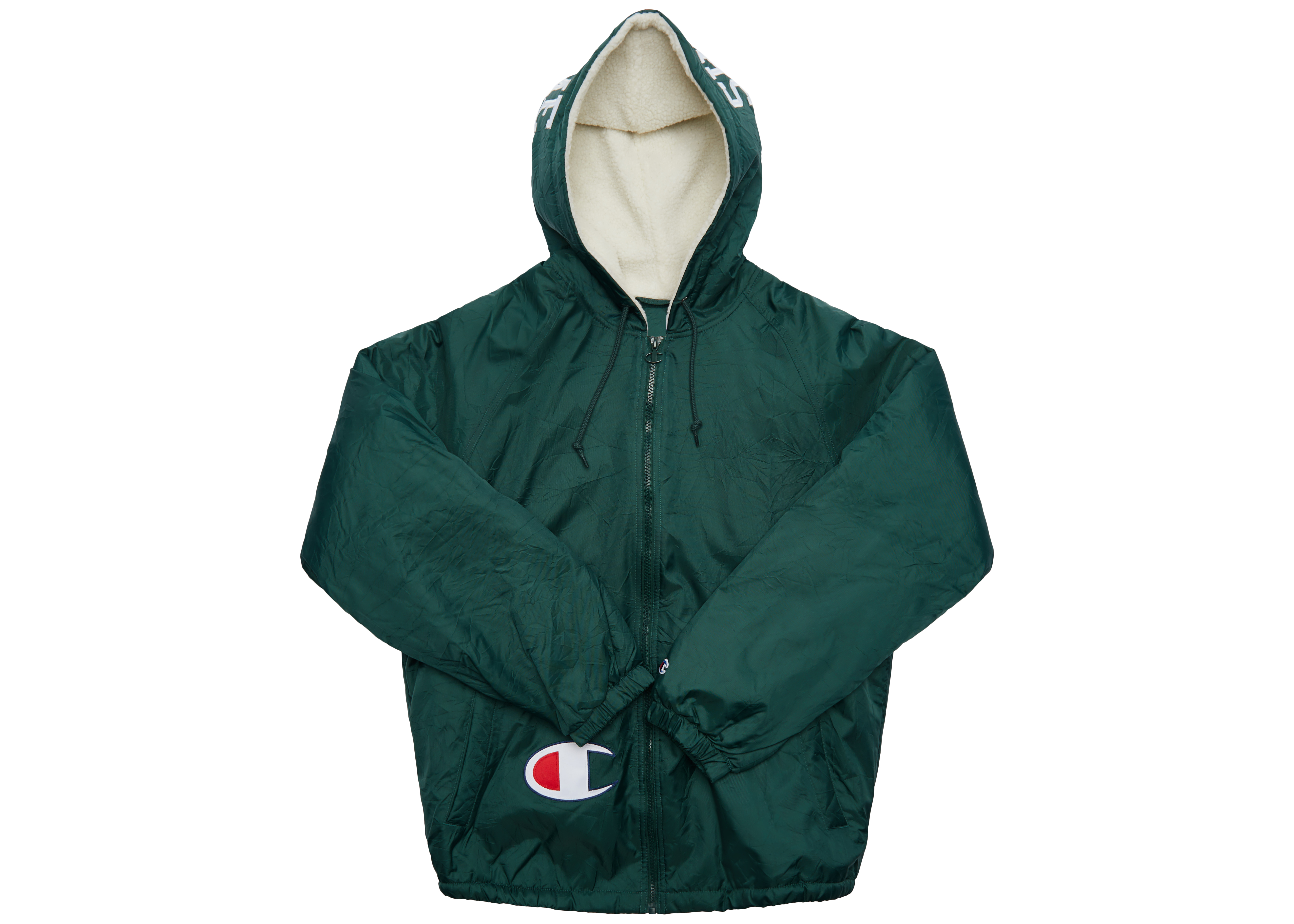 Supreme Champion Sherpa Lined Hooded Jacket Dark Green - FW17