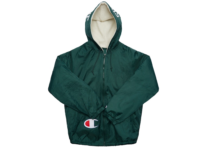 Supreme Champion Sherpa Lined Hooded Jacket Dark Green メンズ ...