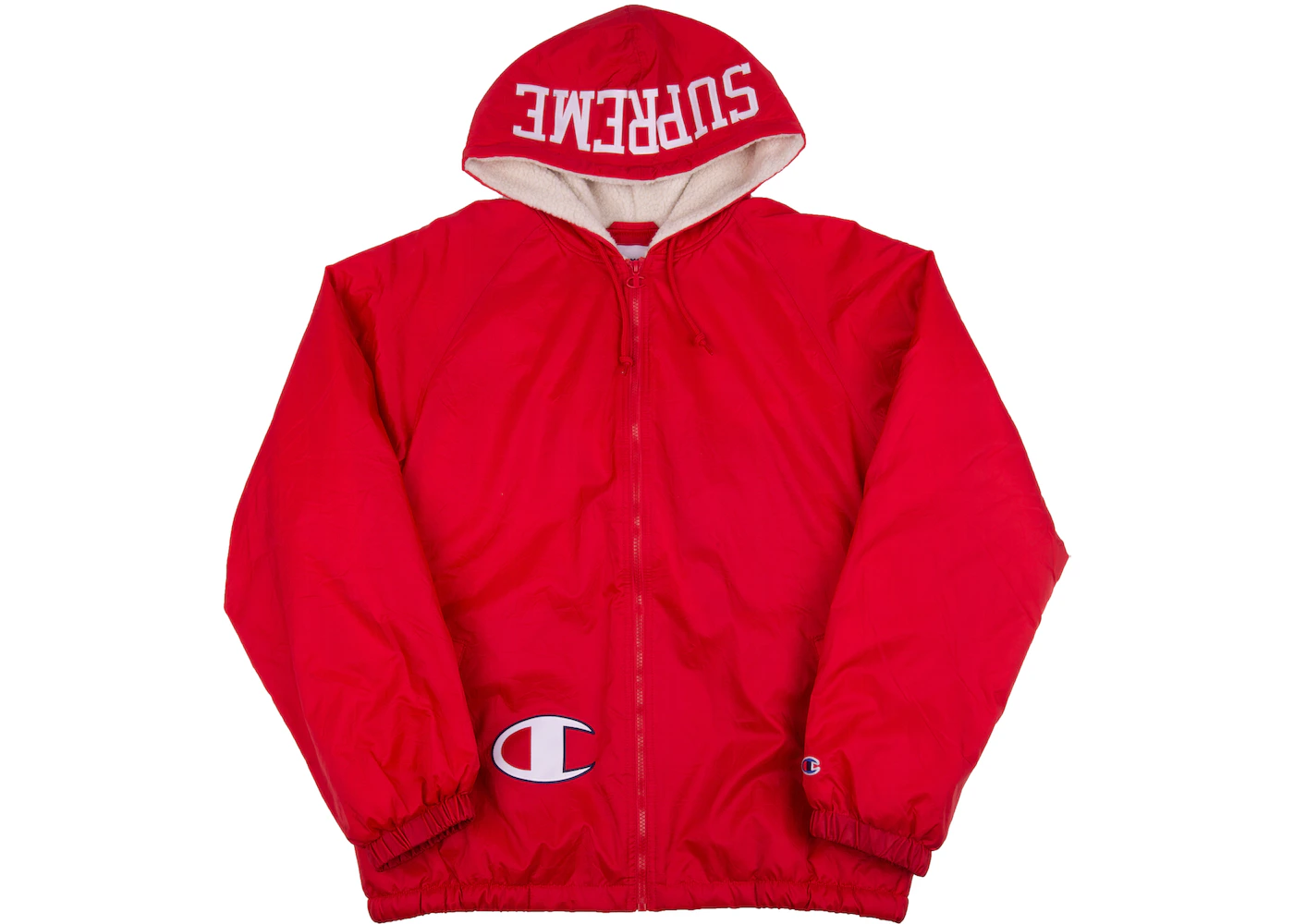 Supreme Champion Sherpa Lined Hooded Jacket Red - FW17