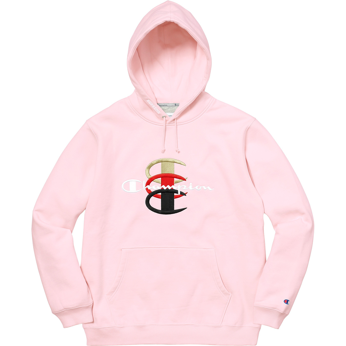 Supreme Champion Stacked C Hooded Sweatshirt Light Pink - FW17 