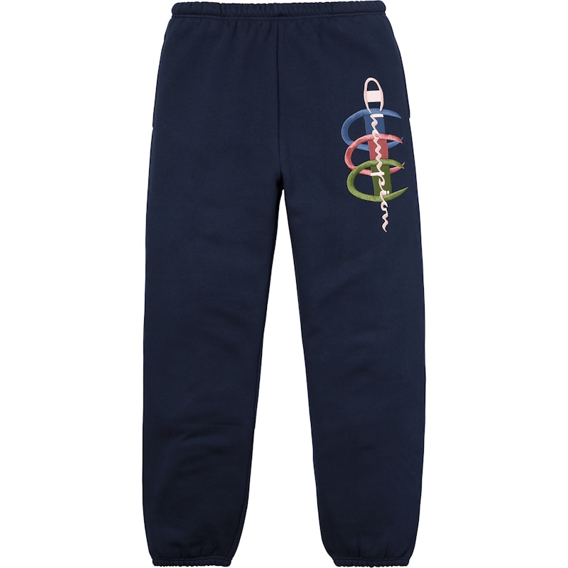 Supreme Champion Stacked C Sweatpant Navy Men's - FW17 - US