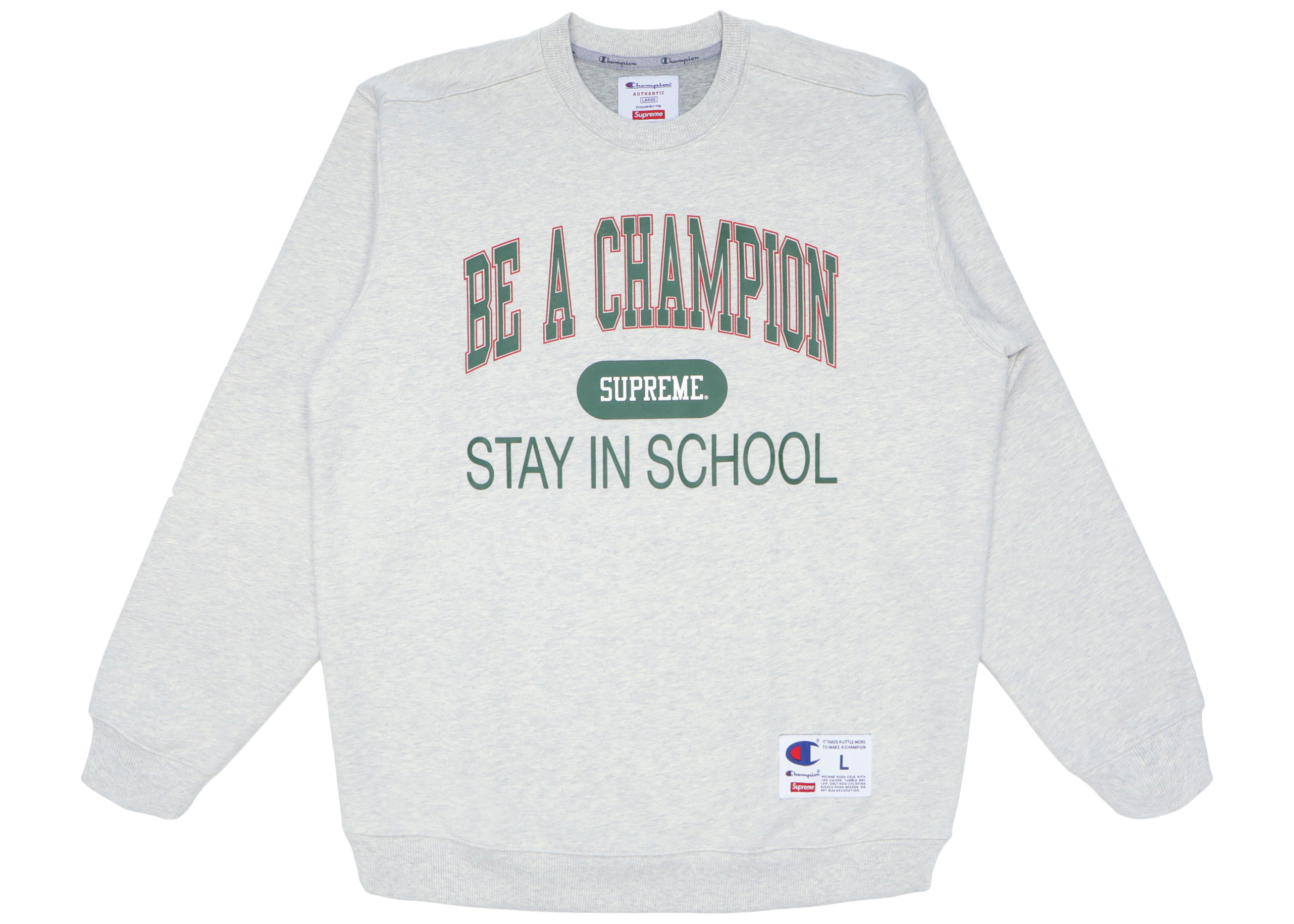Champion Stay In School Crewneck 黒L