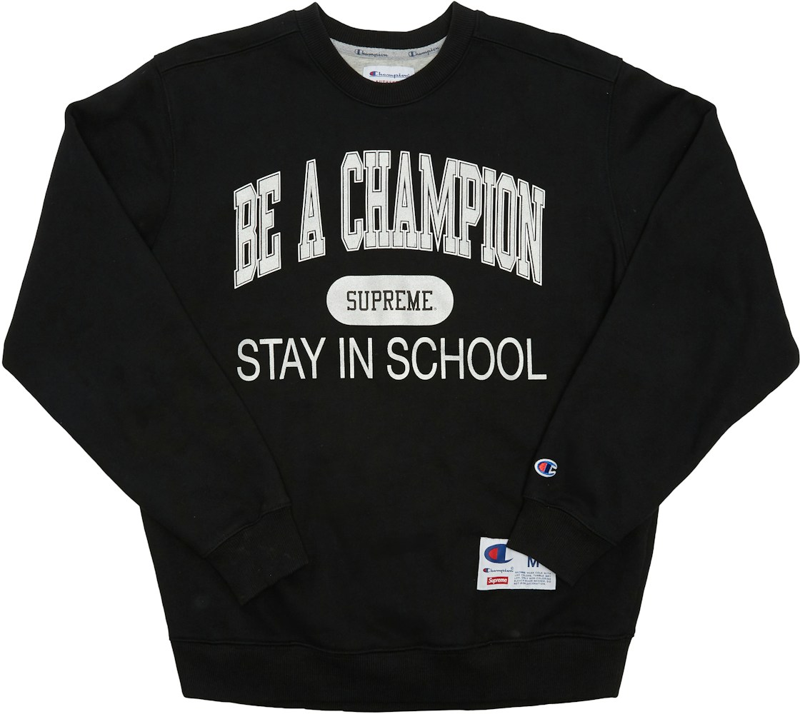 Champion Stay In School Crewneck Black