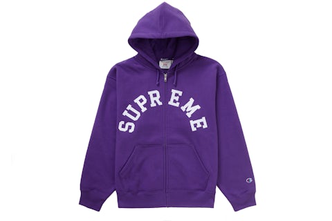 Purple Felpa Supreme Hoodie Supreme Champion Felpa Con Cappuccio E