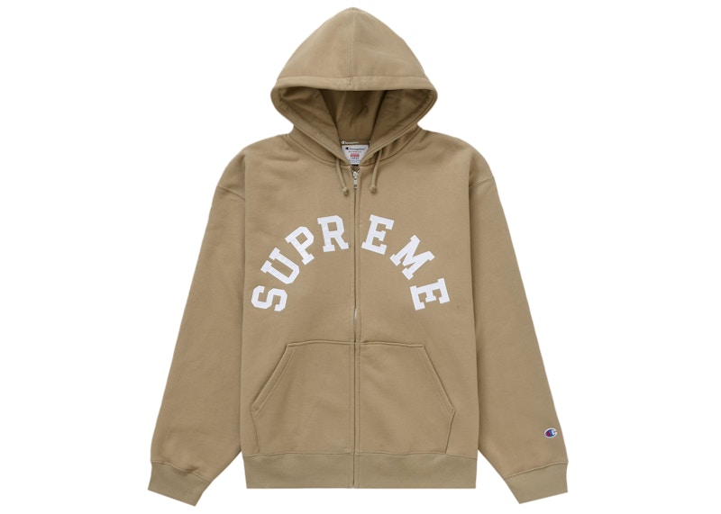 Supreme Champion Zip Up Hooded Sweatshirt Ash Grey Men's - SS24 - US