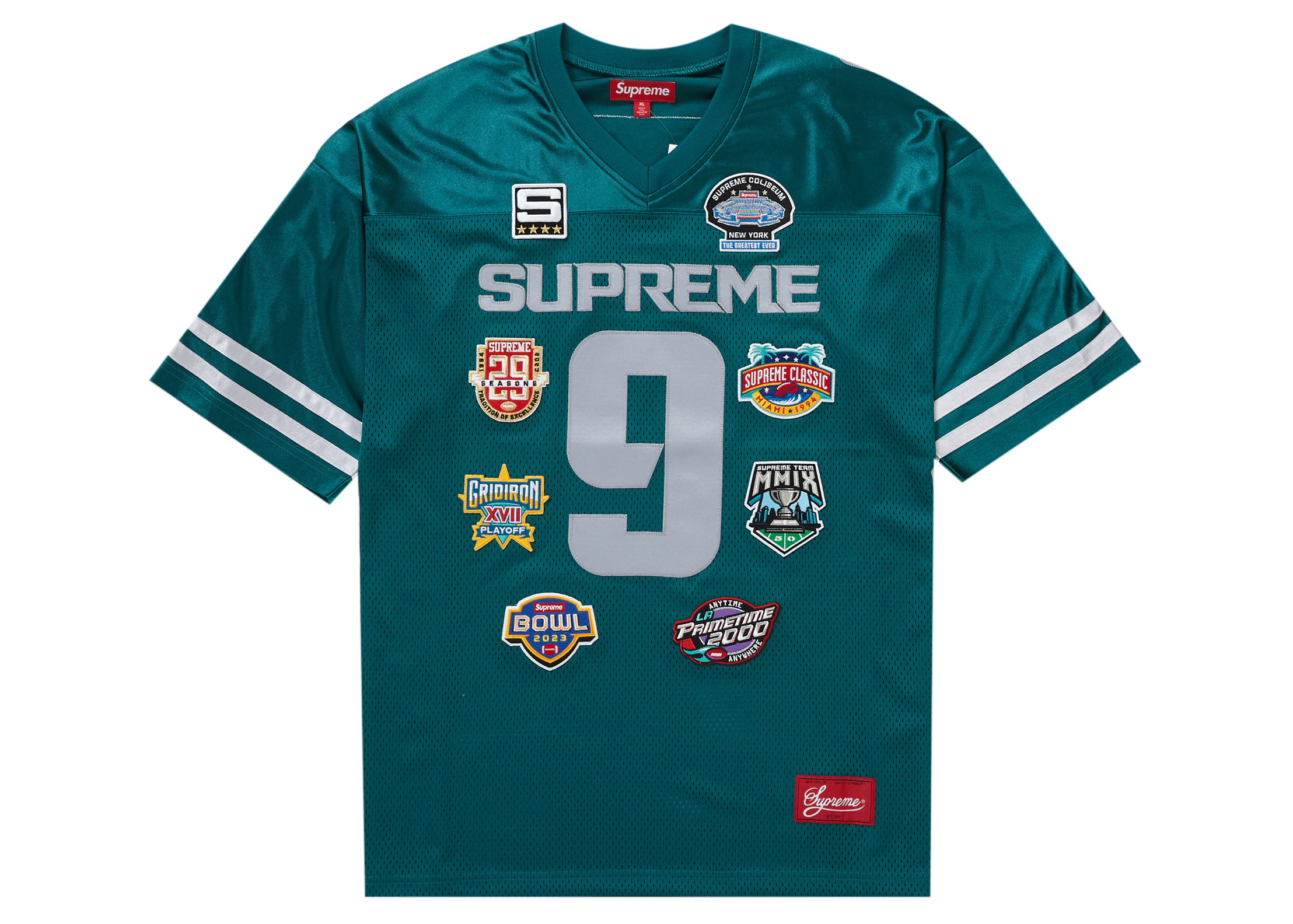 Supreme Championships Embroidered Football Jersey Dark Teal Men's ...