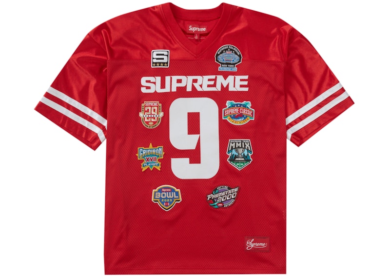 Supreme Championships Embroidered Football Jersey Red Men's - FW23 - US