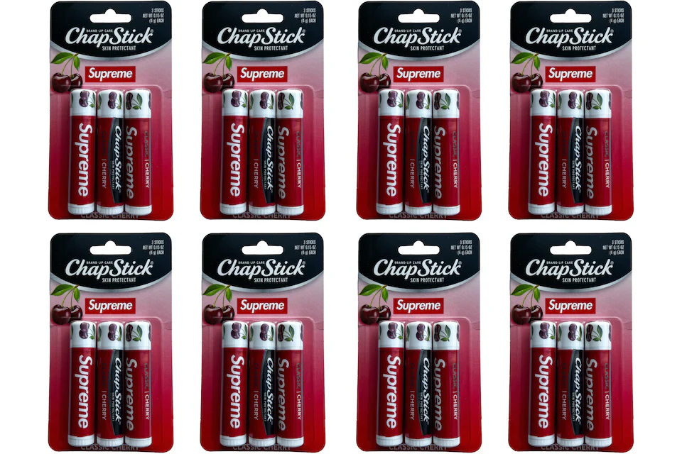 Supreme ChapStick 8x Lot (Not Fit For Human Use) Red