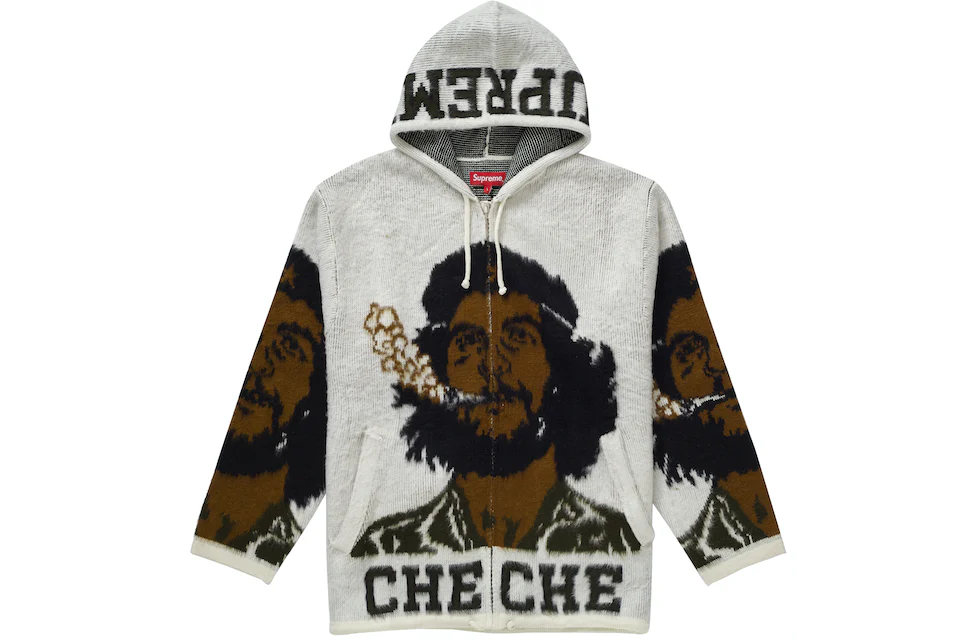 Supreme Che Hooded Zip Up Sweater White