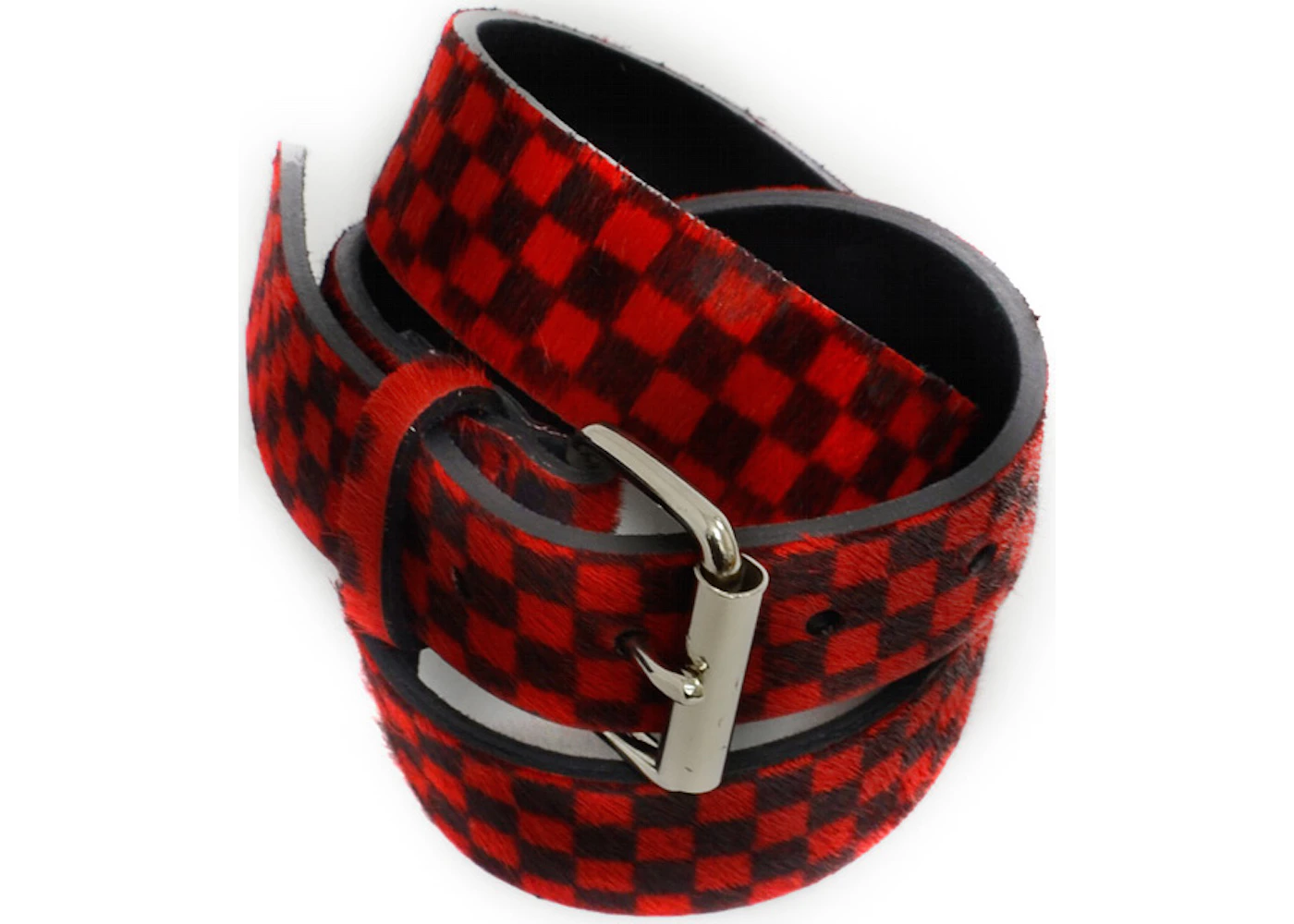 Supreme Checker Pony Hair Belt Red - FW16 - US