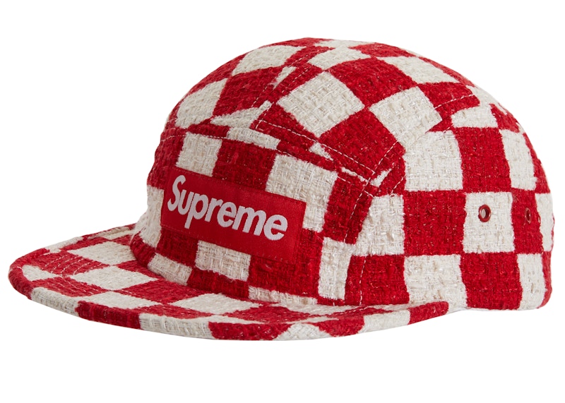 木造 Checkerboard Bouclé Camp Cap Red 赤 - キャップ