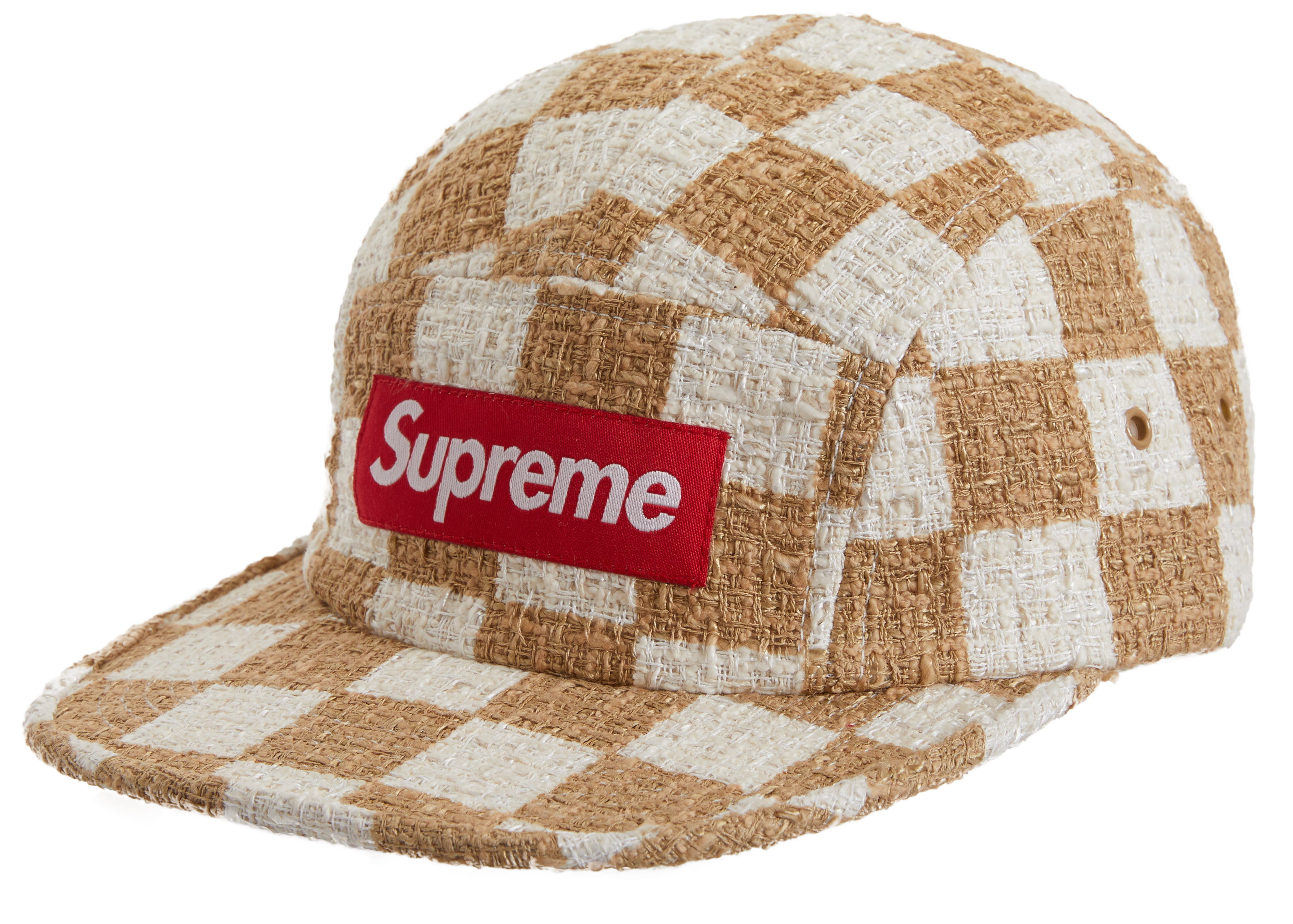 supreme Checkerboard Bouclé Camp Cap 帽子