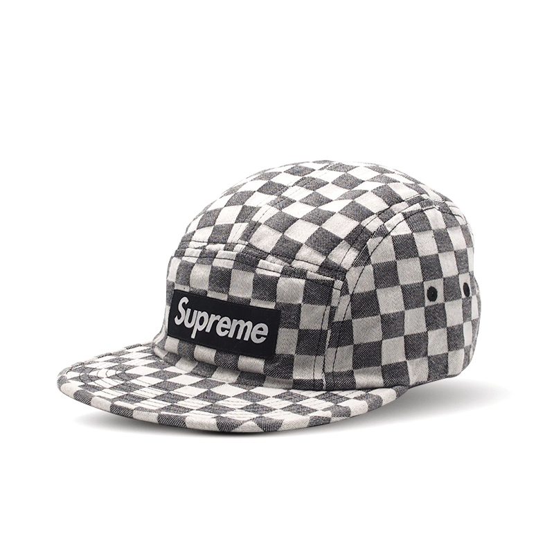 Supreme Checkerboard Camp Cap Black