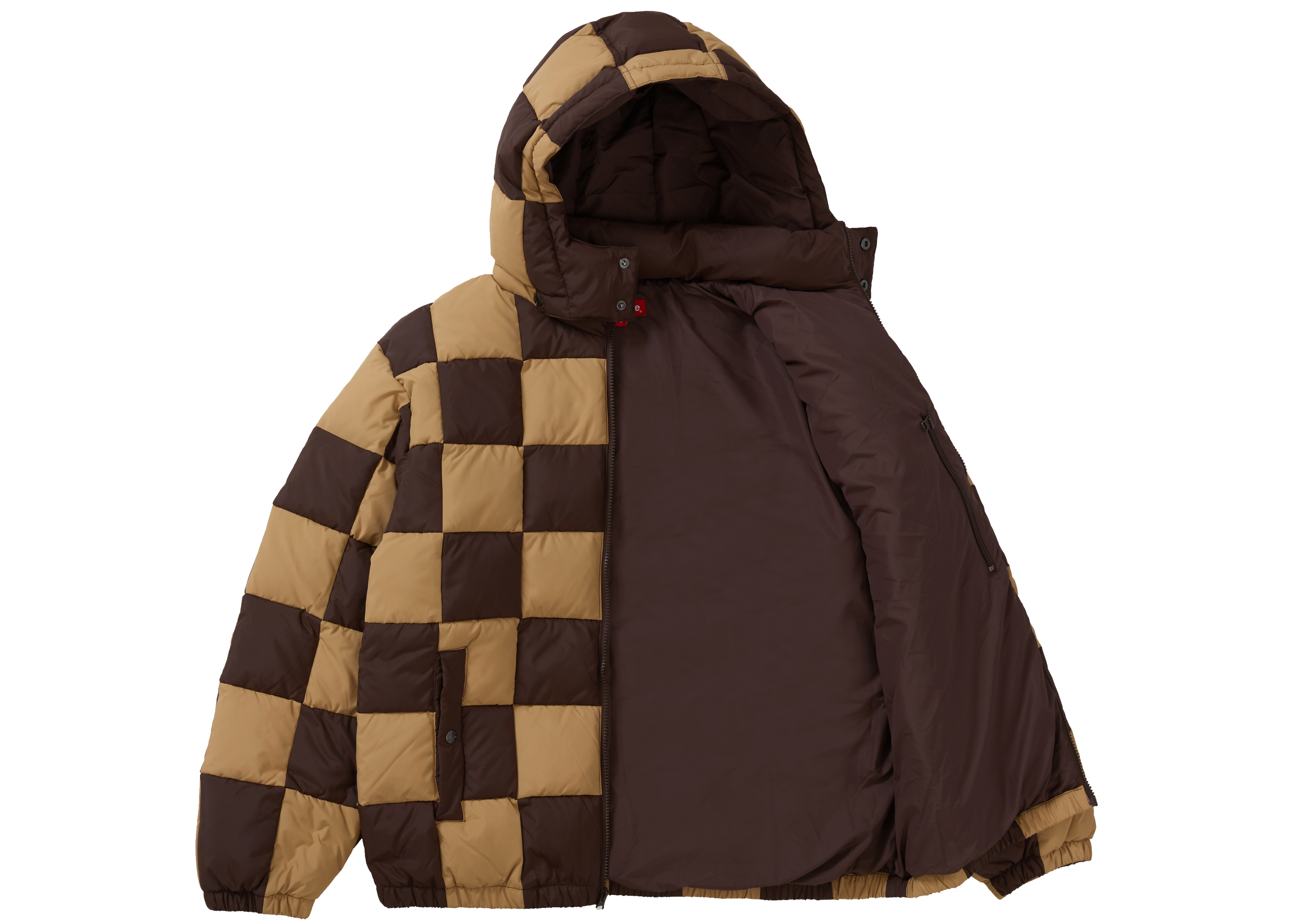 Supreme Checkerboard Puffy Jacket Tan メンズ - FW19 - JP