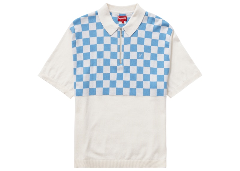 オンラインストアストア Supreme Checkerboard Zip Polo White