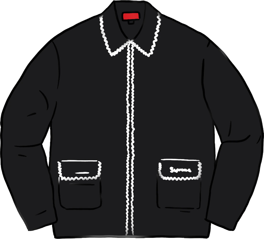supreme Checkerboard Zip Up Sweater ブラック