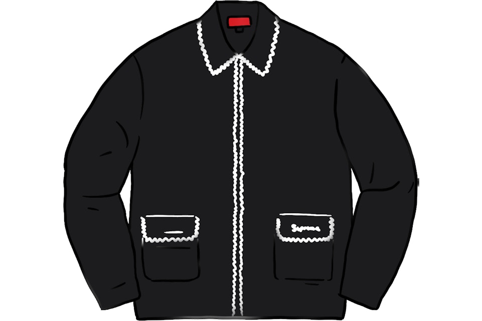 Supreme Checkerboard Zip Up Sweater Black - FW20