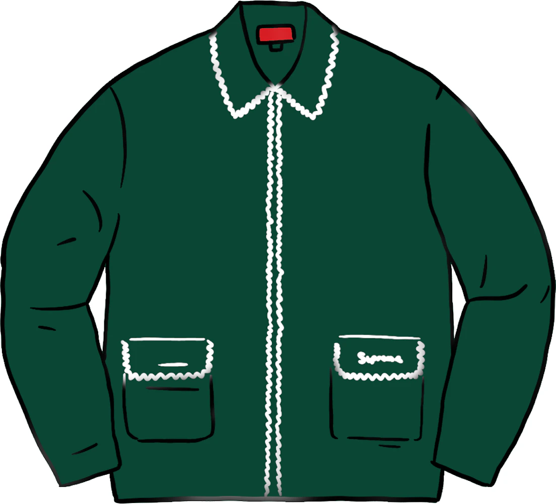 Supreme Checkerboard Zip Up Sweater Green Men's - FW20 - US