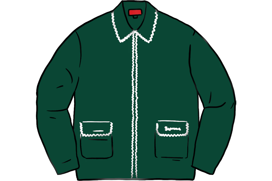 Supreme Checkerboard Zip Up Sweater Green