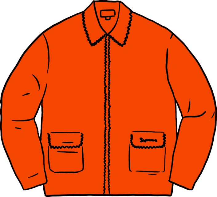 Supreme Checkerboard Zip Up Sweater Orange 男装- FW20 - CN