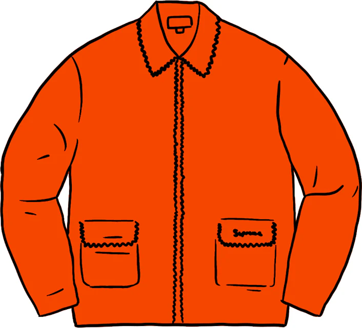 Supreme Checkerboard Zip Up Sweater Orange Men's - FW20 - US