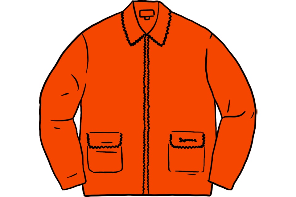 Supreme Checkerboard Zip Up Sweater Orange - FW20