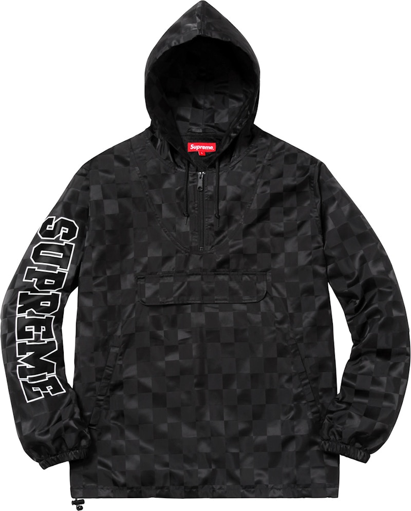 Supreme Checkered Nylon Pullover Black - SS17 Herren - DE