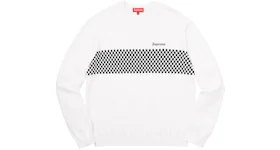 Supreme Checkered Panel Crewneck Sweater White