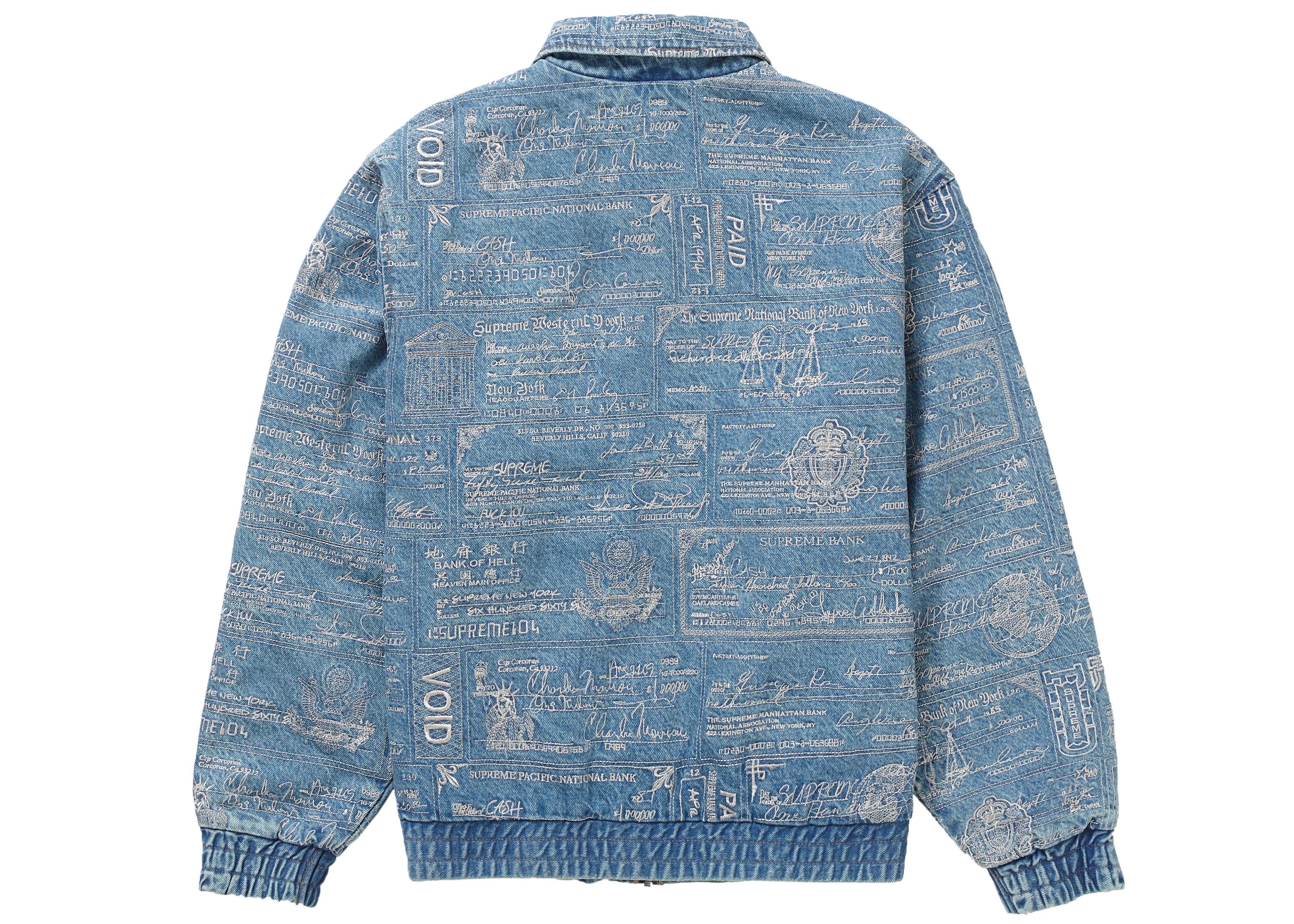 Supreme Embroidered Denim Jacket Blueフードフードなし