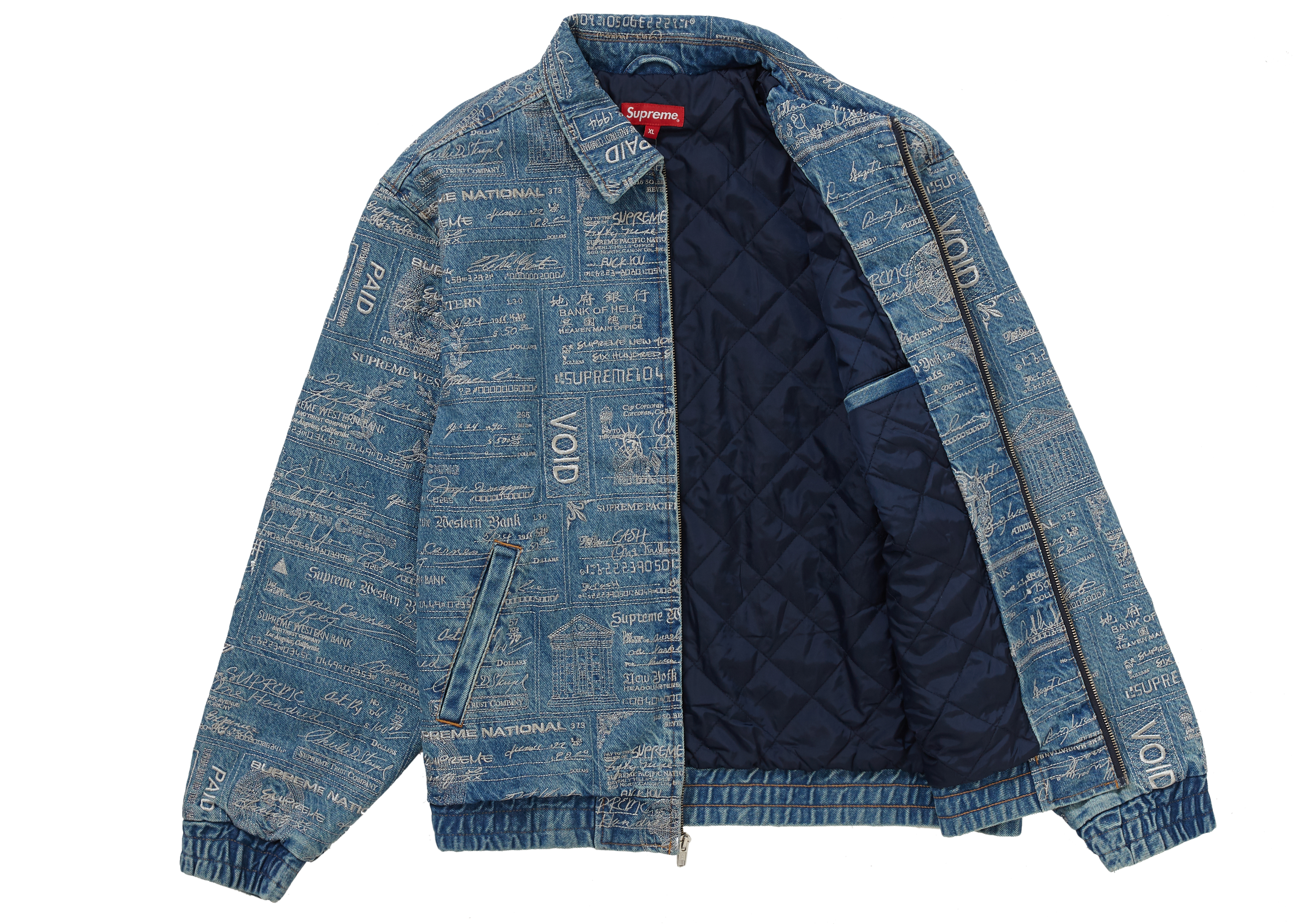 Supreme Checks Embroidered Denim Jacket Blue Men's - SS20 - US