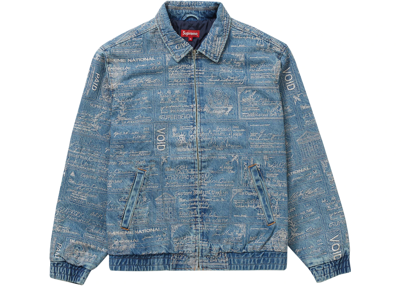 Supreme Checks Embroidered Denim Jacket Blue Men's - SS20 - US
